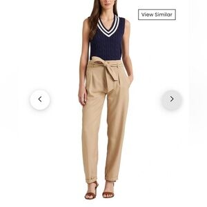 Lauren Ralph Lauren Belted Cropped Pant in Beige Size 16‎ NWT